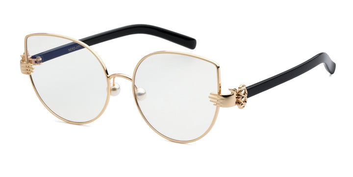 Nerd Eyewear NERD-071 Chic Metal Cat Eye Clear Lens Fashion Accessory Frame