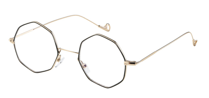 Nerd Eyewear NERD-088 Trendy Metal Octagonal Frame Fashion Accessory Clear Lens Glasses