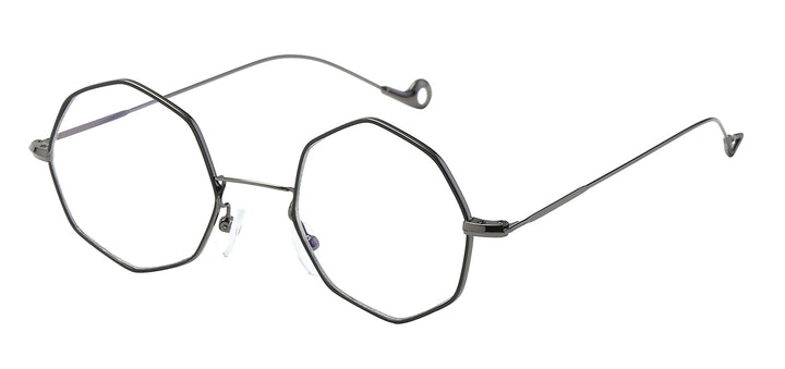 Nerd Eyewear NERD-088 Trendy Metal Octagonal Frame Fashion Accessory Clear Lens Glasses