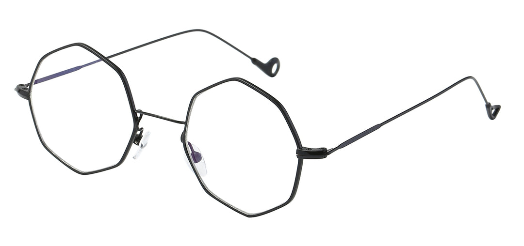 Nerd Eyewear NERD-088 Trendy Metal Octagonal Frame Fashion Accessory Clear Lens Glasses