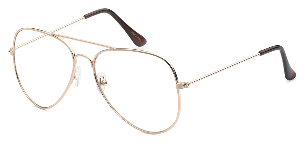 Nerd Eyewear NERD-101 Classic Aviator Clear Lens Glasses