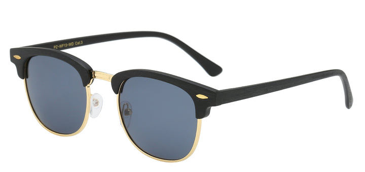 Polarized Retro Rewind PZ-WF13-WD Jazzy Soho Frame Chic Wood Grain Print Unisex Shades