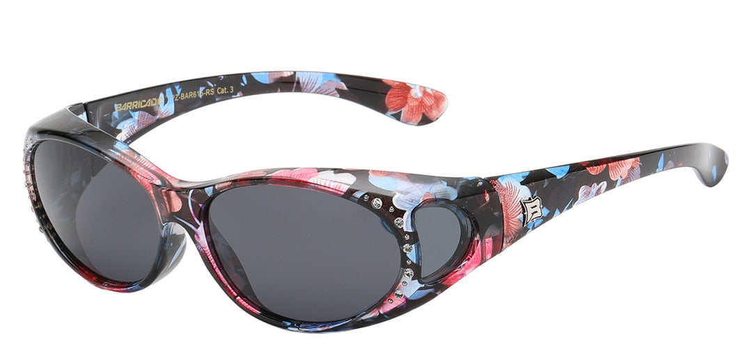 Polarized Barricade PZ-BAR615-RS Rhinestone Decorated Frame Polarized Lens Ladies Fit Over