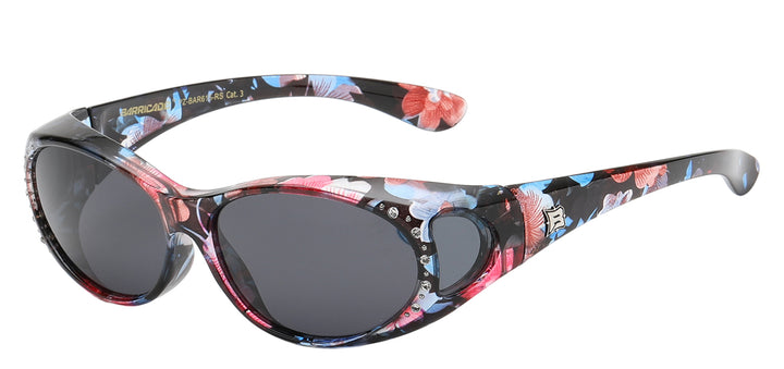 Polarized Barricade PZ-BAR615-RS Rhinestone Decorated Frame Polarized Lens Ladies Fit Over